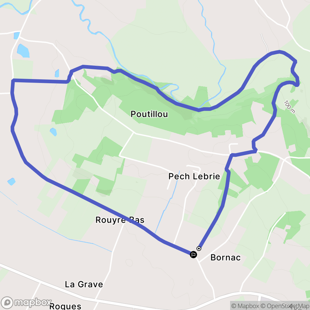 Lédat : carte du parcours de randonnée - France