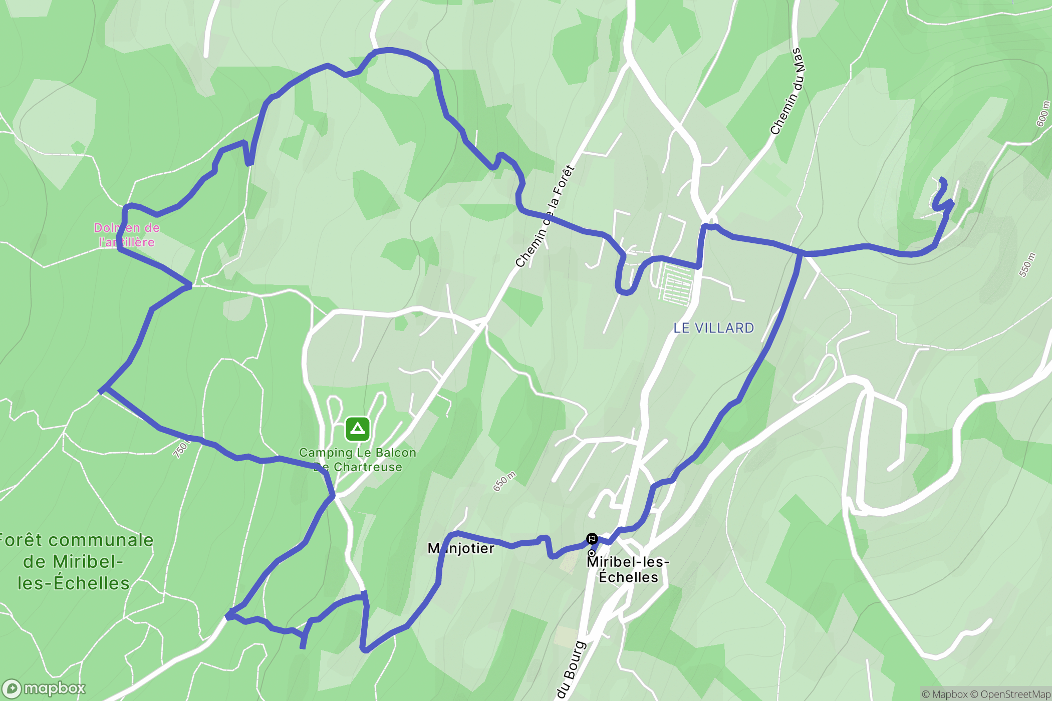 Miribel-les-Échelles : carte du parcours de randonnée - France