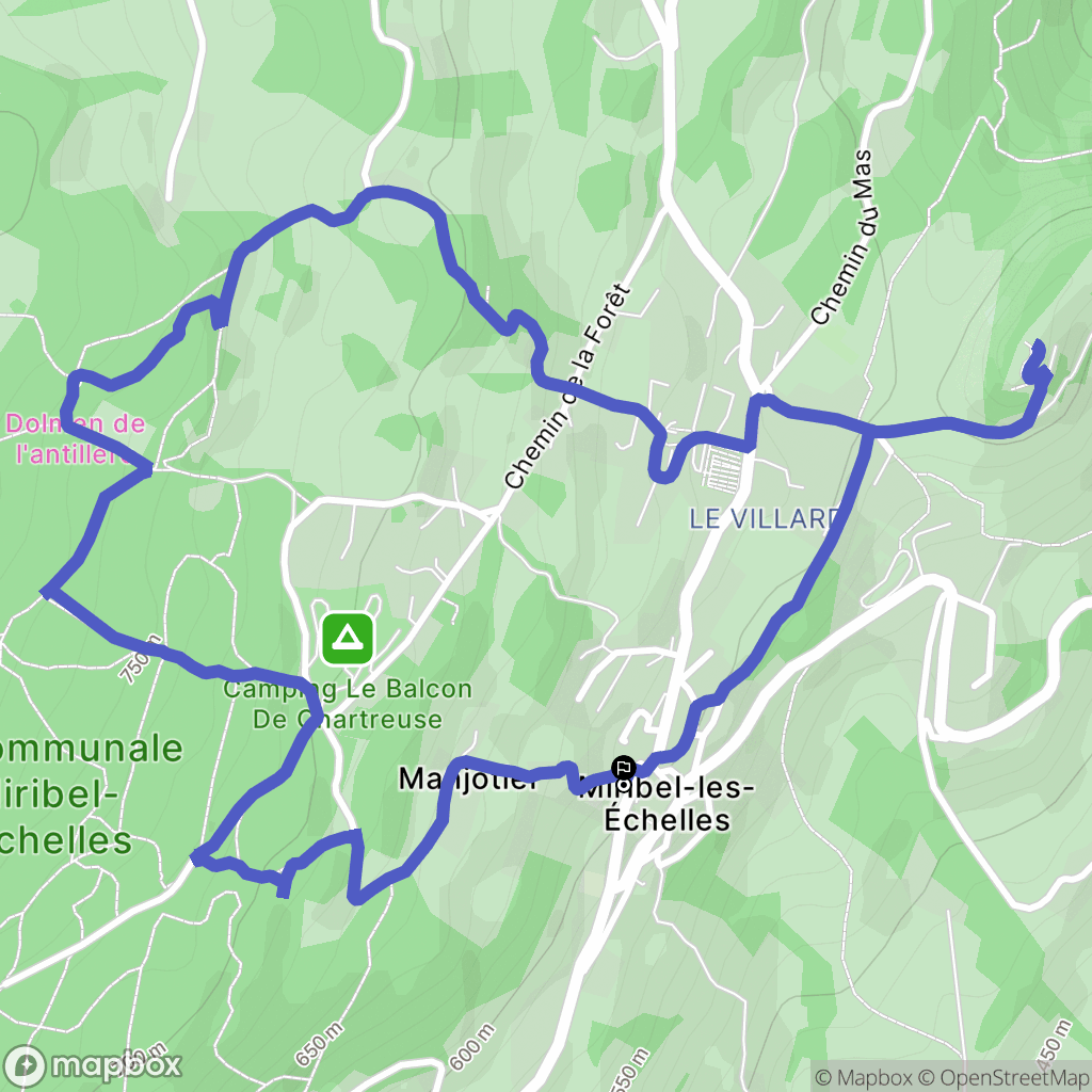 Miribel-les-Échelles : carte du parcours de randonnée - France