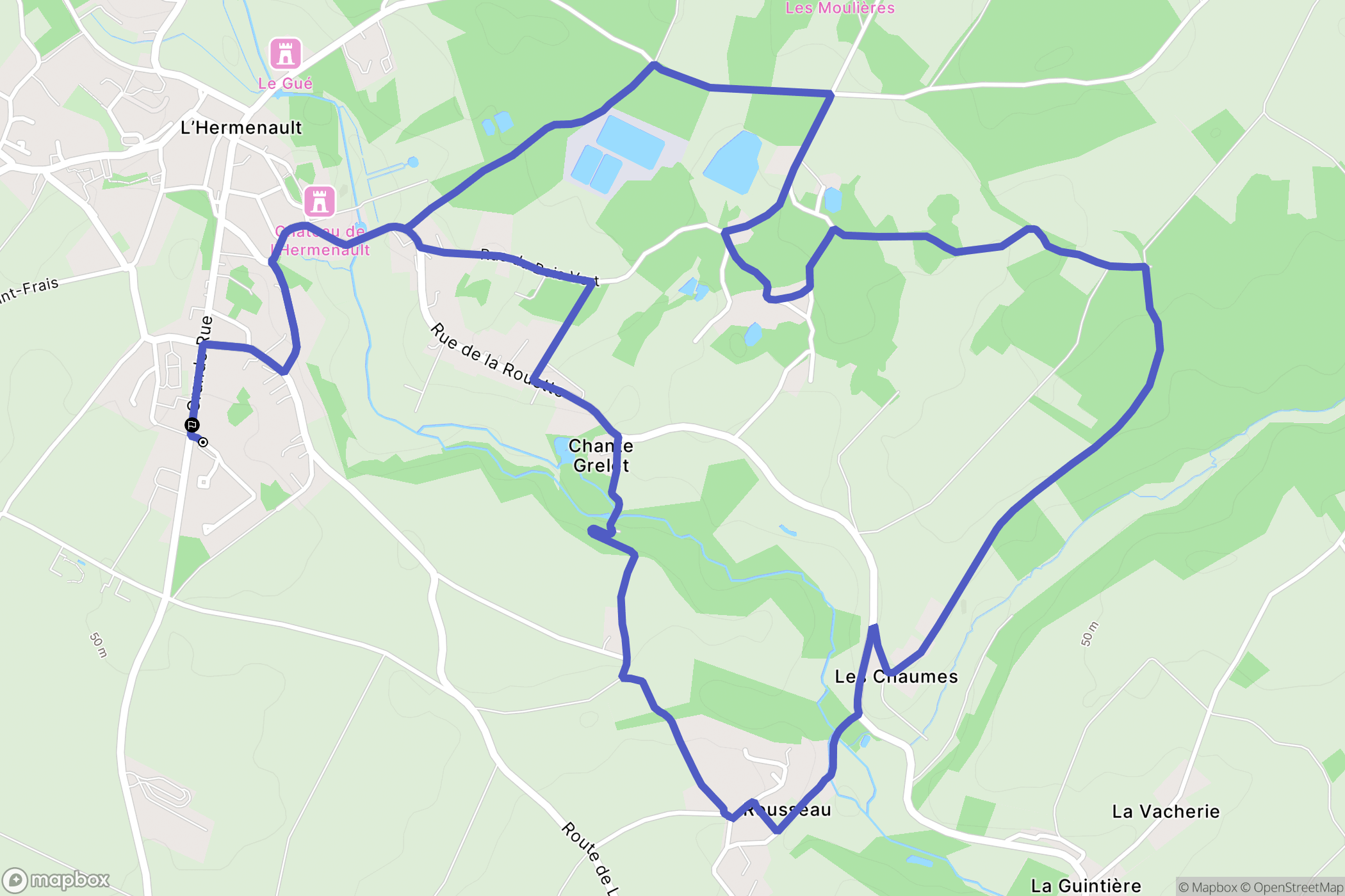 L'Hermenault : carte du parcours de randonnée - France