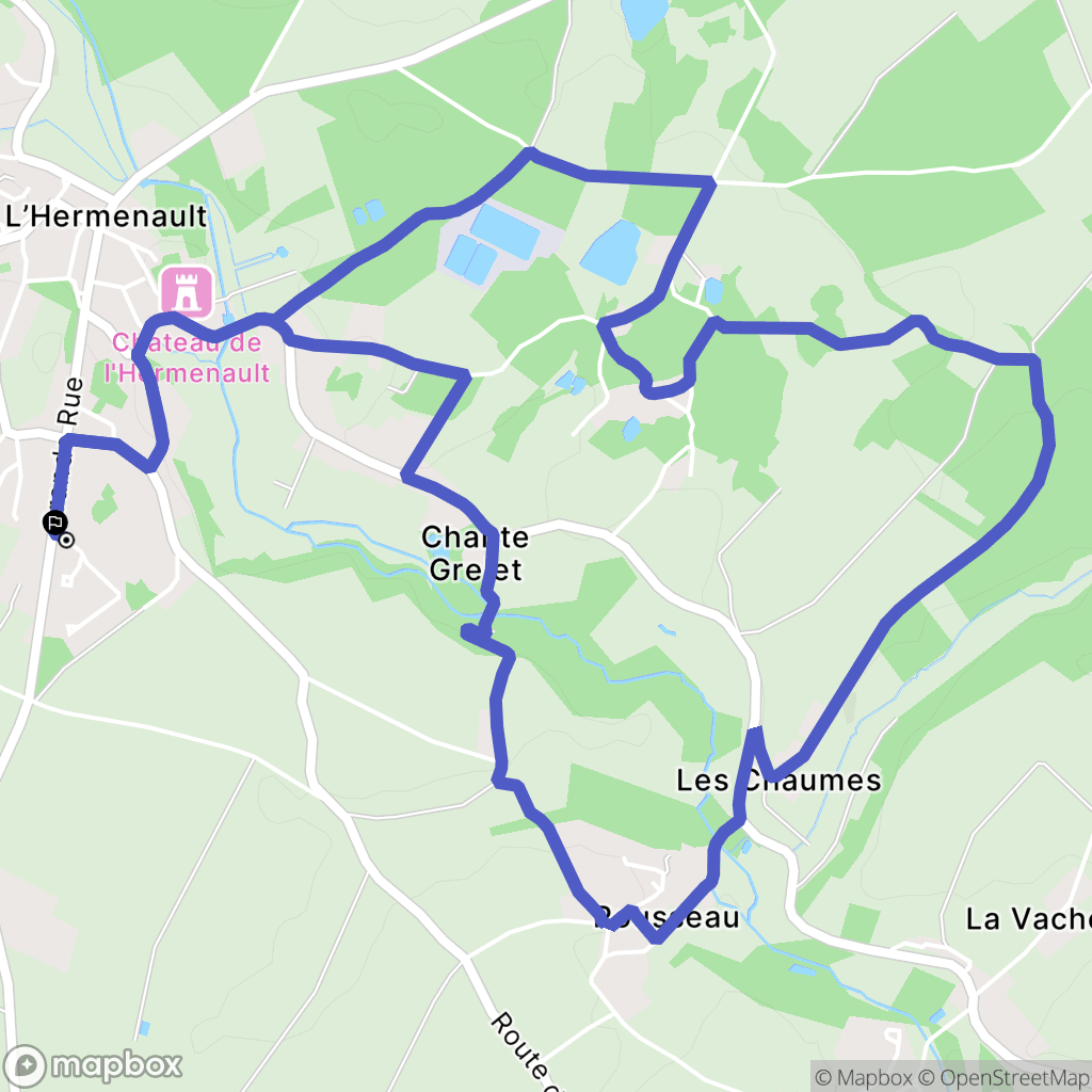L'Hermenault : carte du parcours de randonnée - France
