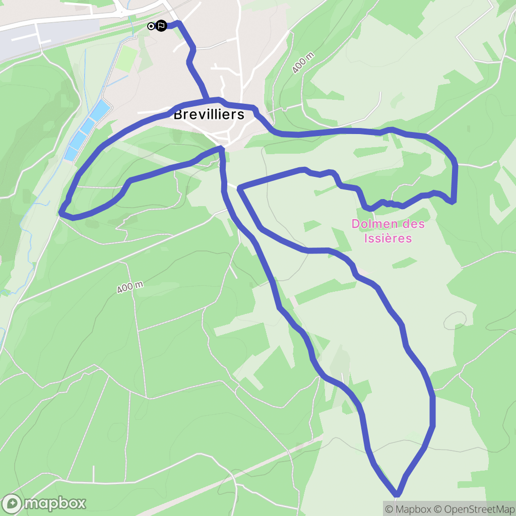 Brevilliers : carte du parcours de randonnée - France
