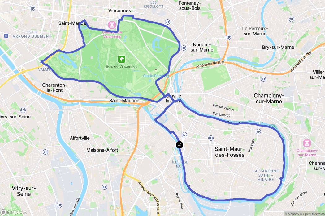 Saint-Maur-des-Fossés : carte du parcours de randonnée - France