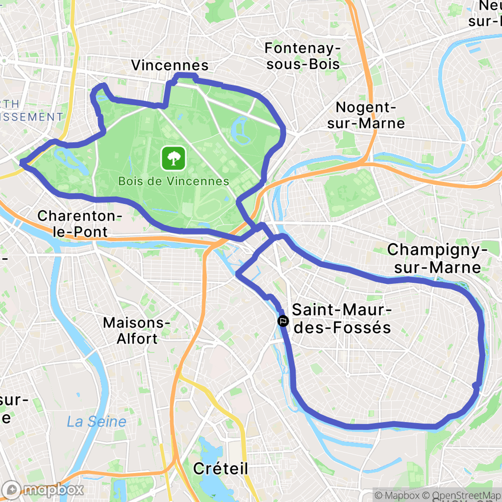 Saint-Maur-des-Fossés : carte du parcours de randonnée - France