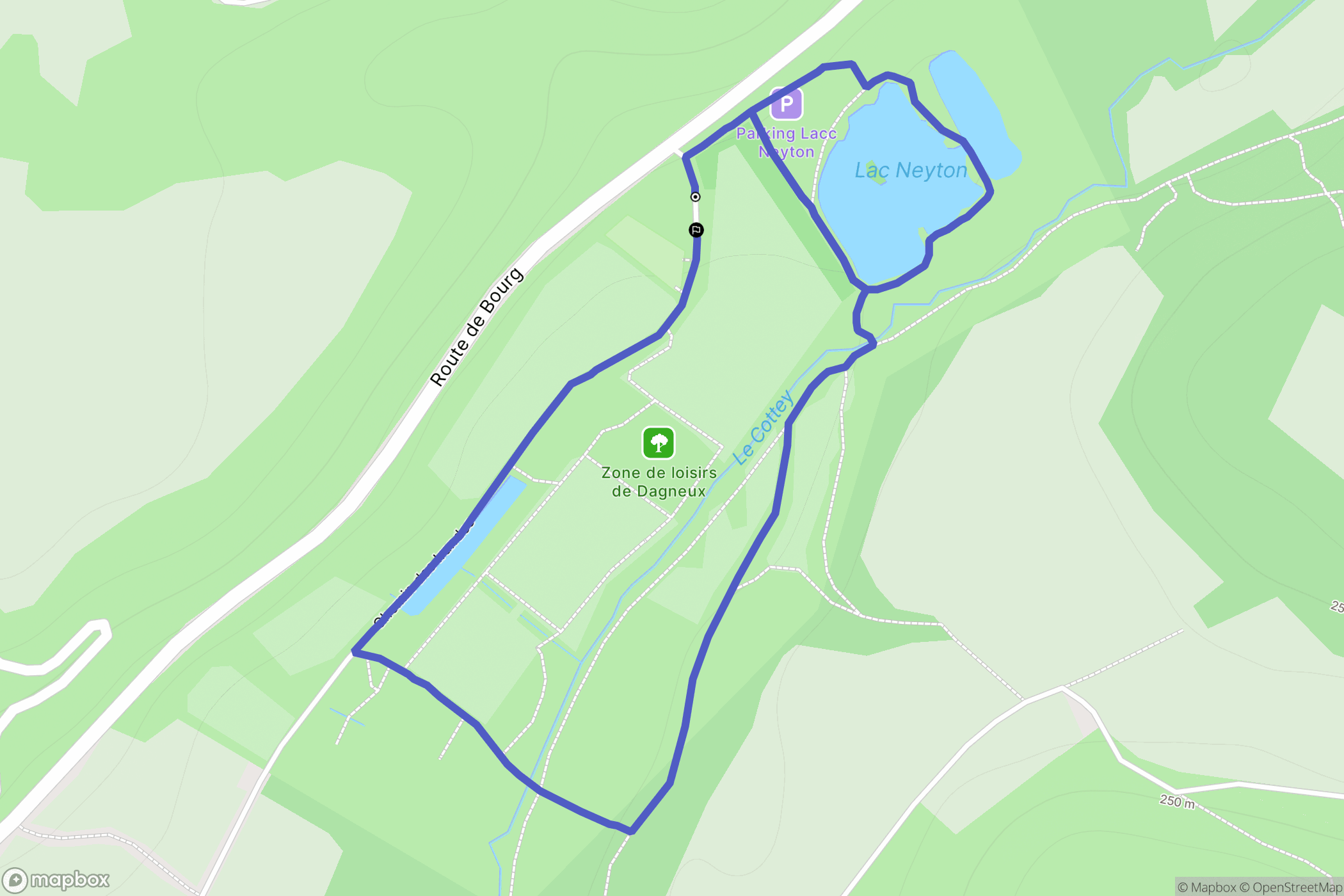 Dagneux : carte du parcours de randonnée - France