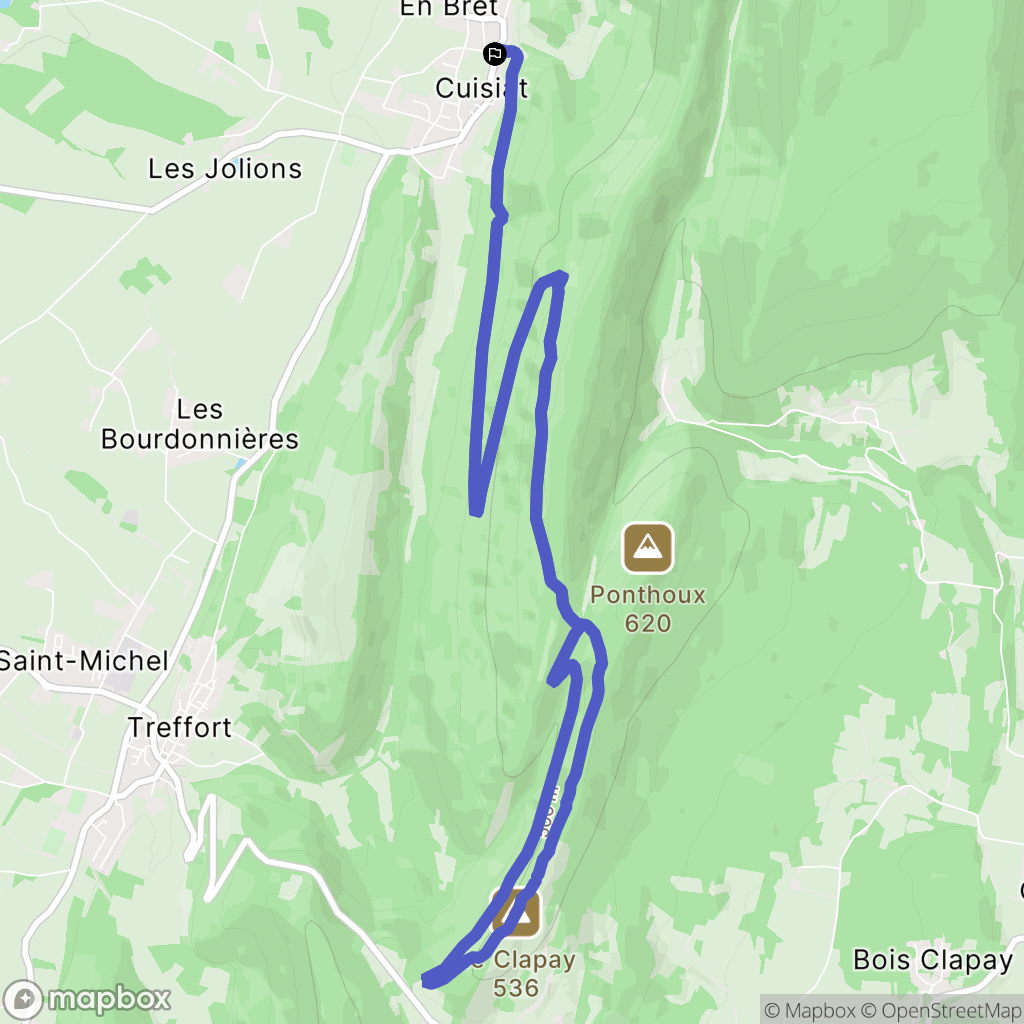Cuisiat : carte du parcours de randonnée - France