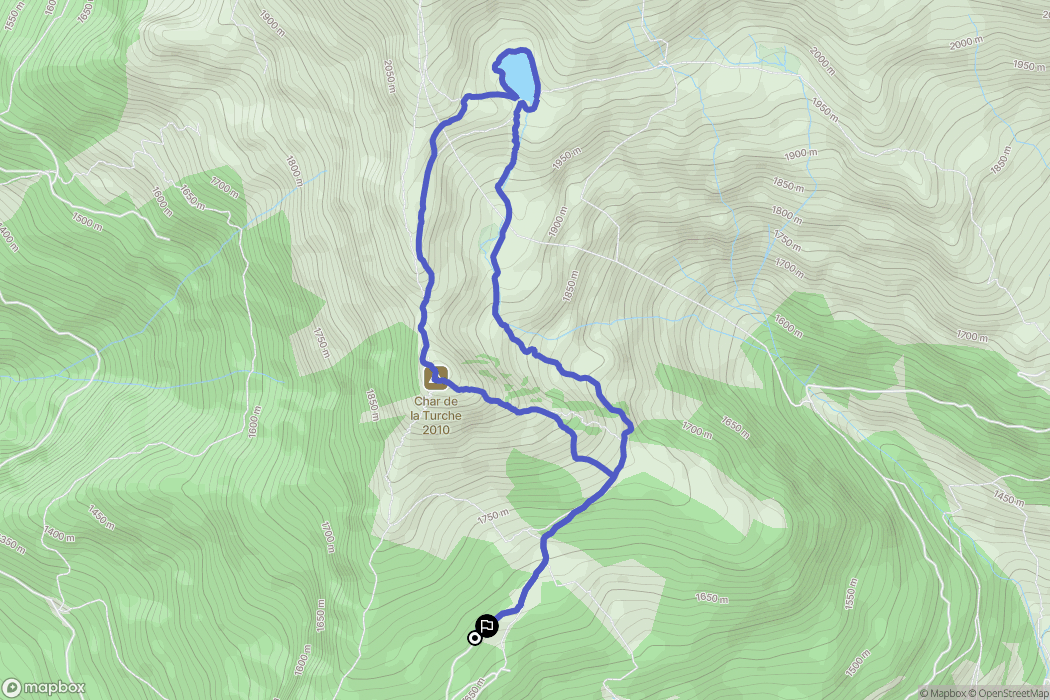 Montsapey : carte du parcours de randonnée - France