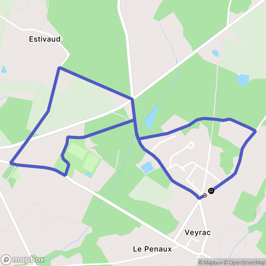 Veyrac : carte du parcours de randonnée - France