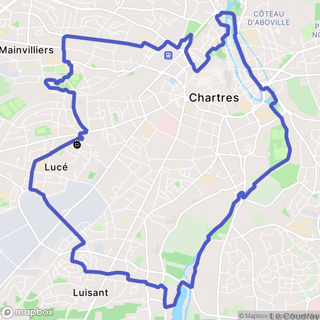 Lucé : carte du parcours de randonnée - France