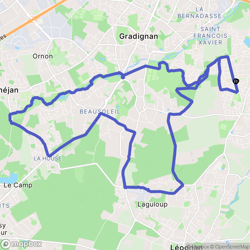 Villenave-d'Ornon : carte du parcours de randonnée - France