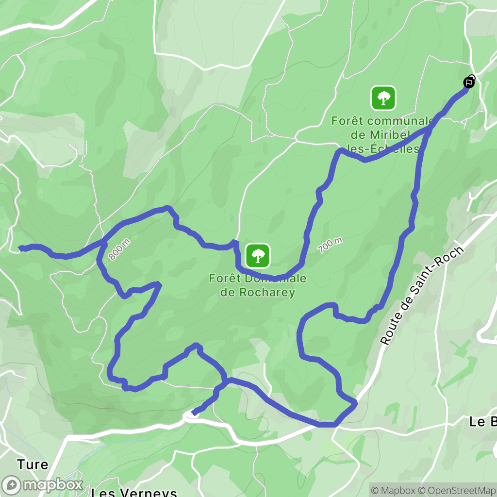 Miribel-les-Échelles : carte du parcours de randonnée - France