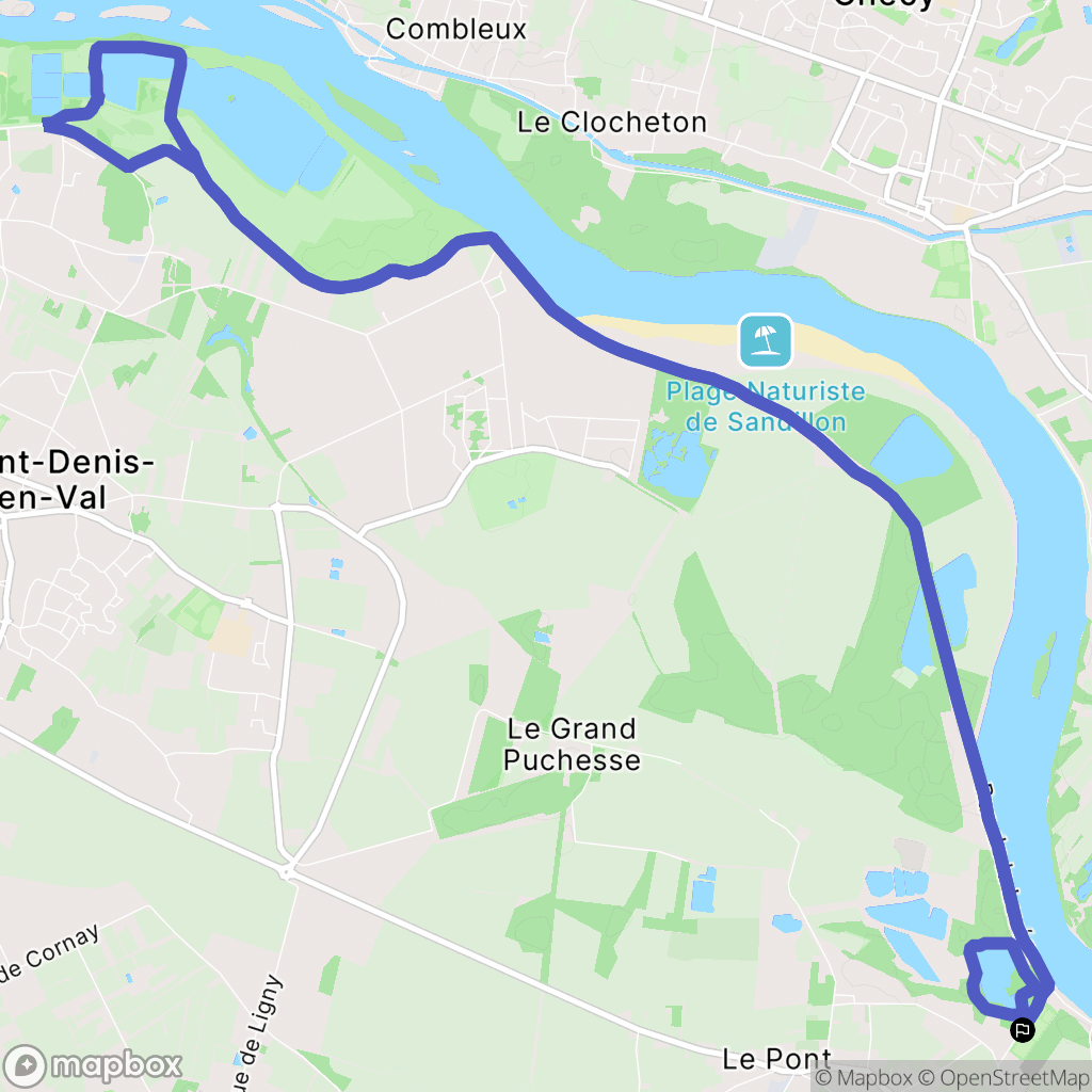 Sandillon : carte du parcours de randonnée - France