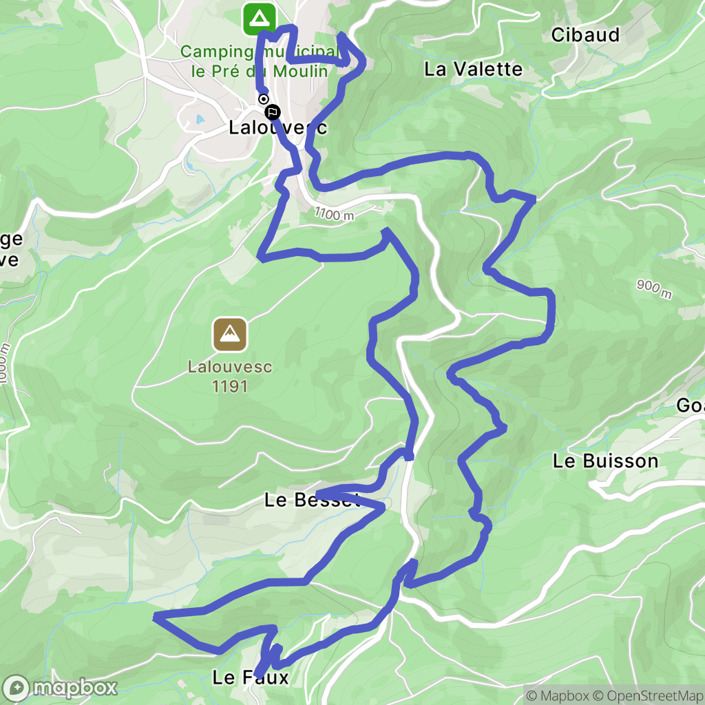 Lalouvesc : carte du parcours de randonnée - France