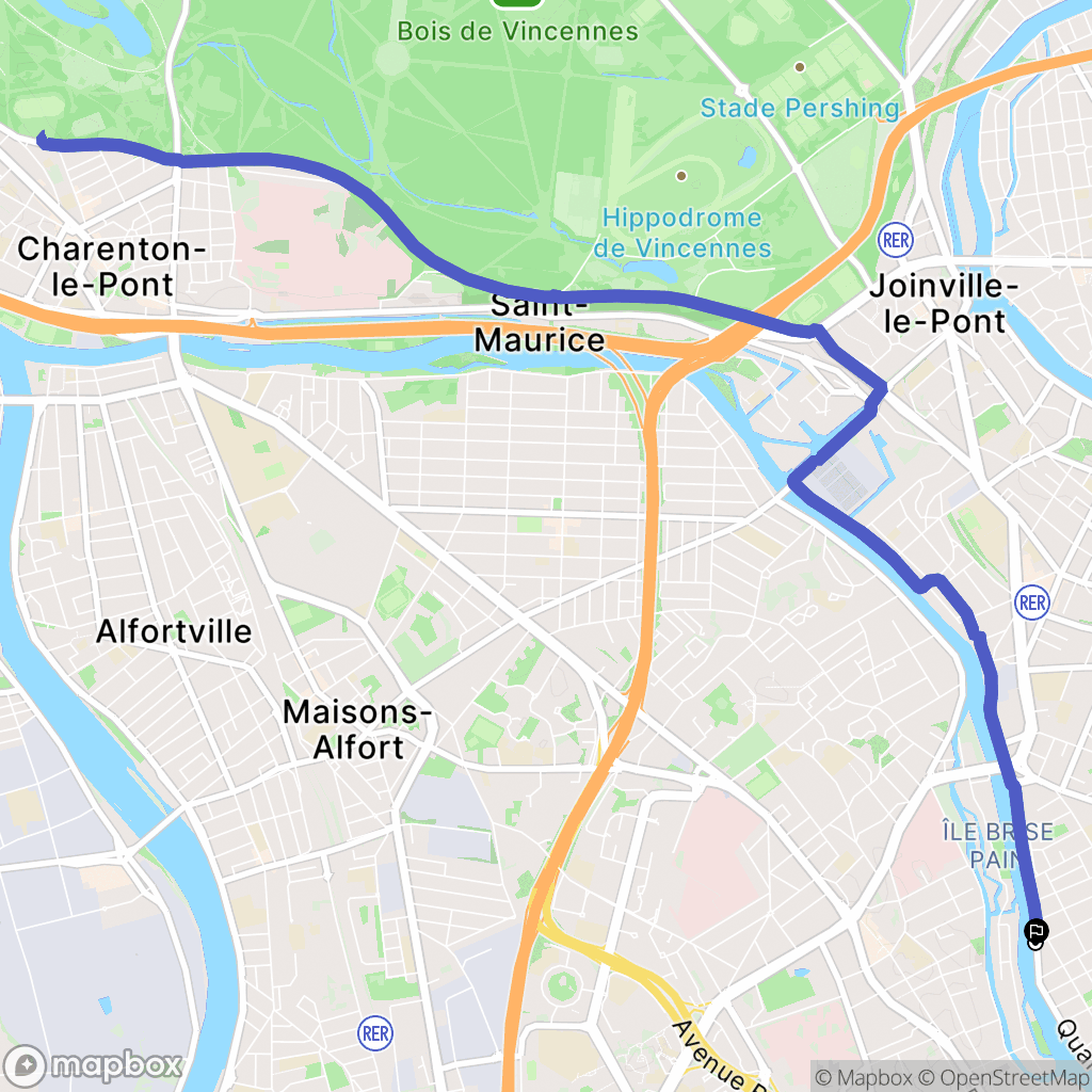 Saint-Maur-des-Fossés : carte du parcours de randonnée - France