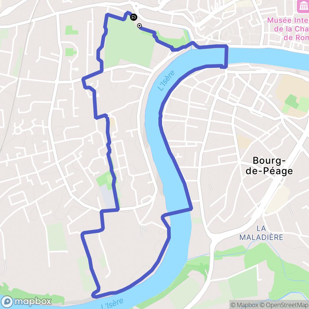 Bourg-de-Péage, Romans-sur-Isère : carte du parcours de randonnée - France