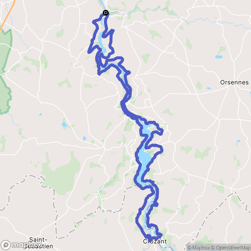 Gargilesse-Dampierre : carte du parcours de randonnée - France