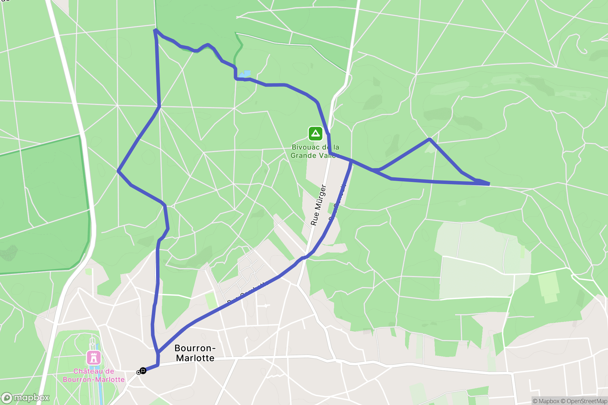 Bourron-Marlotte : carte du parcours de randonnée - France