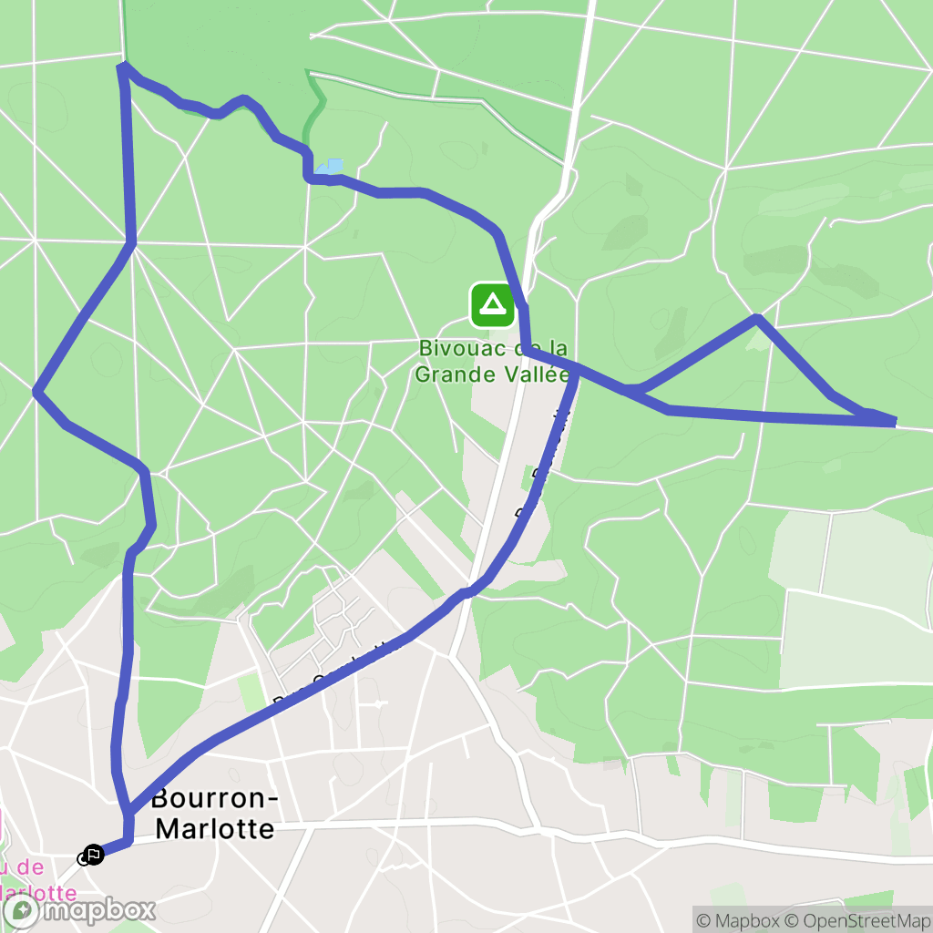 Bourron-Marlotte : carte du parcours de randonnée - France