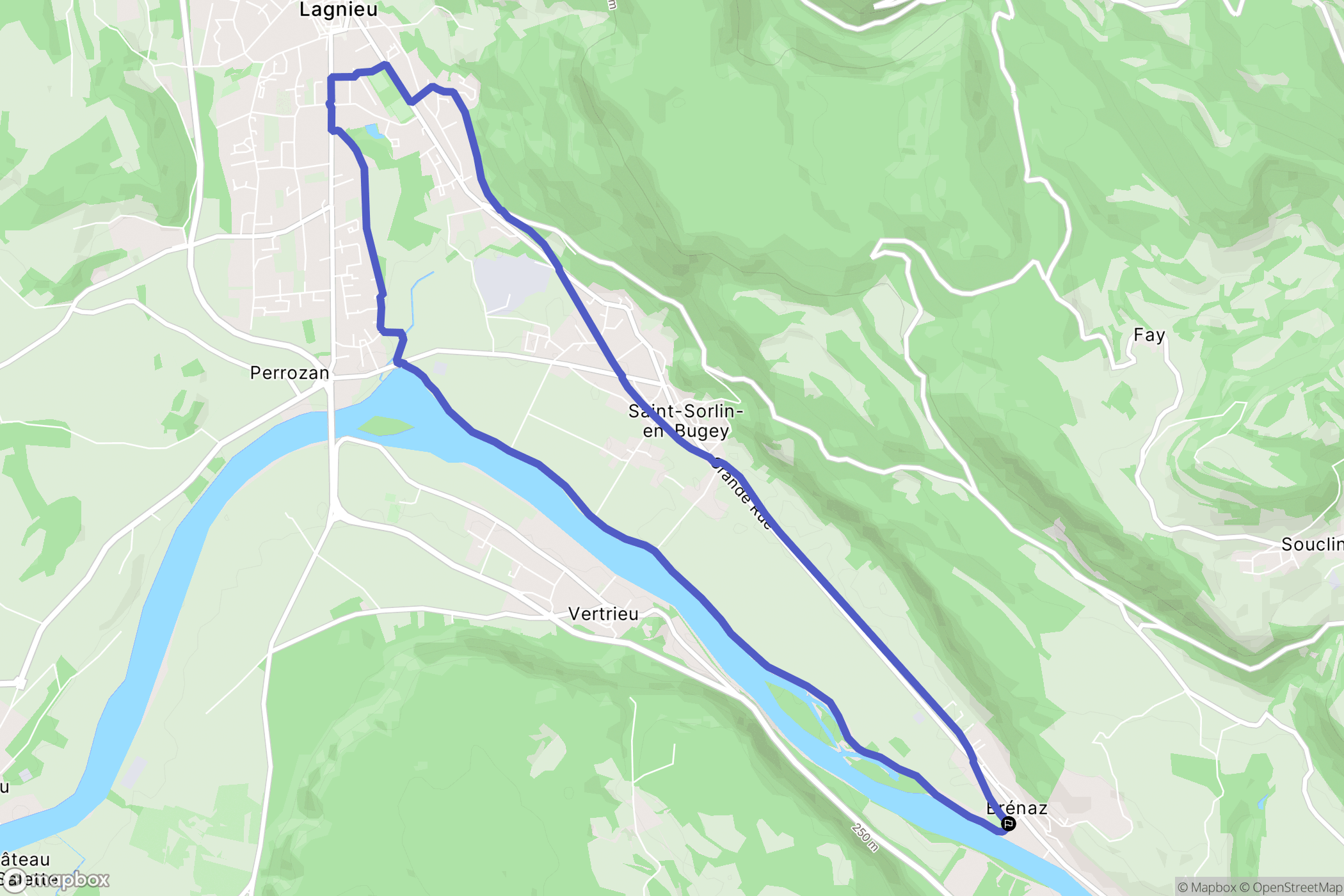 Sault-Brénaz : carte du parcours de randonnée - France