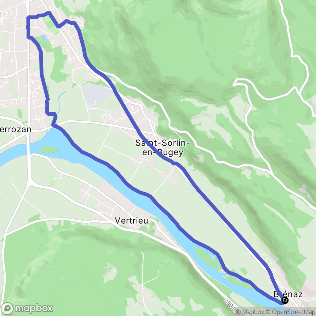 Sault-Brénaz : carte du parcours de randonnée - France