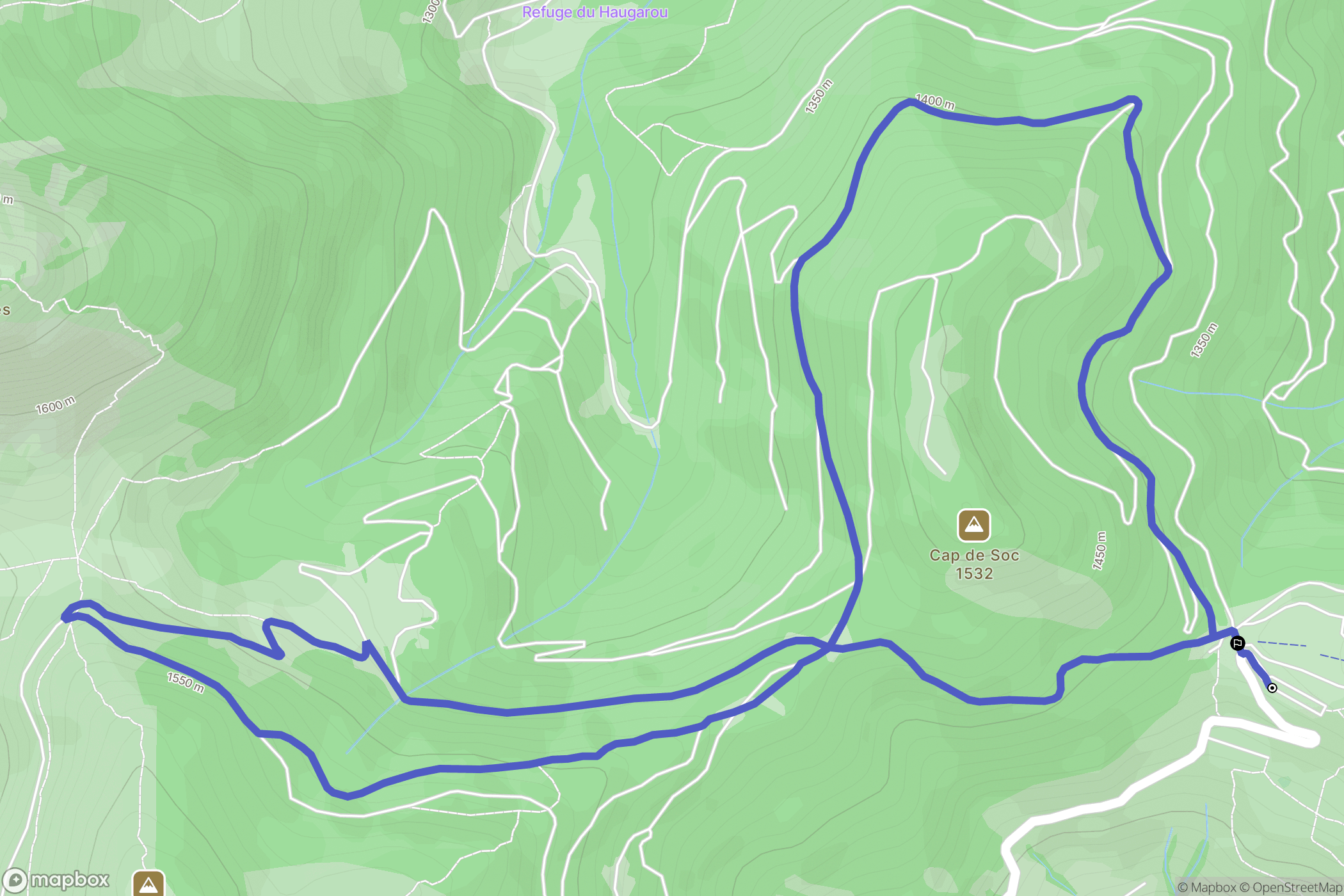 Aucun : carte du parcours de randonnée - France