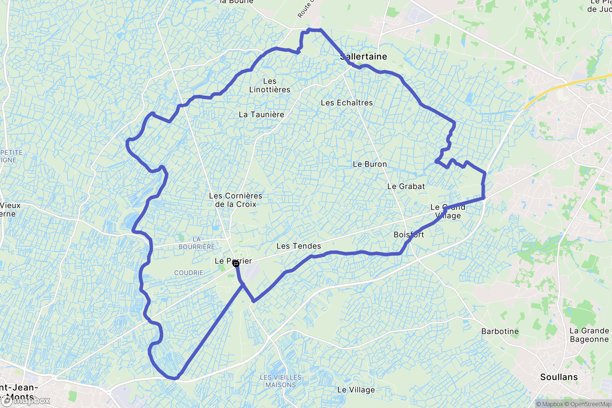 Le Perrier : carte du parcours de randonnée - France