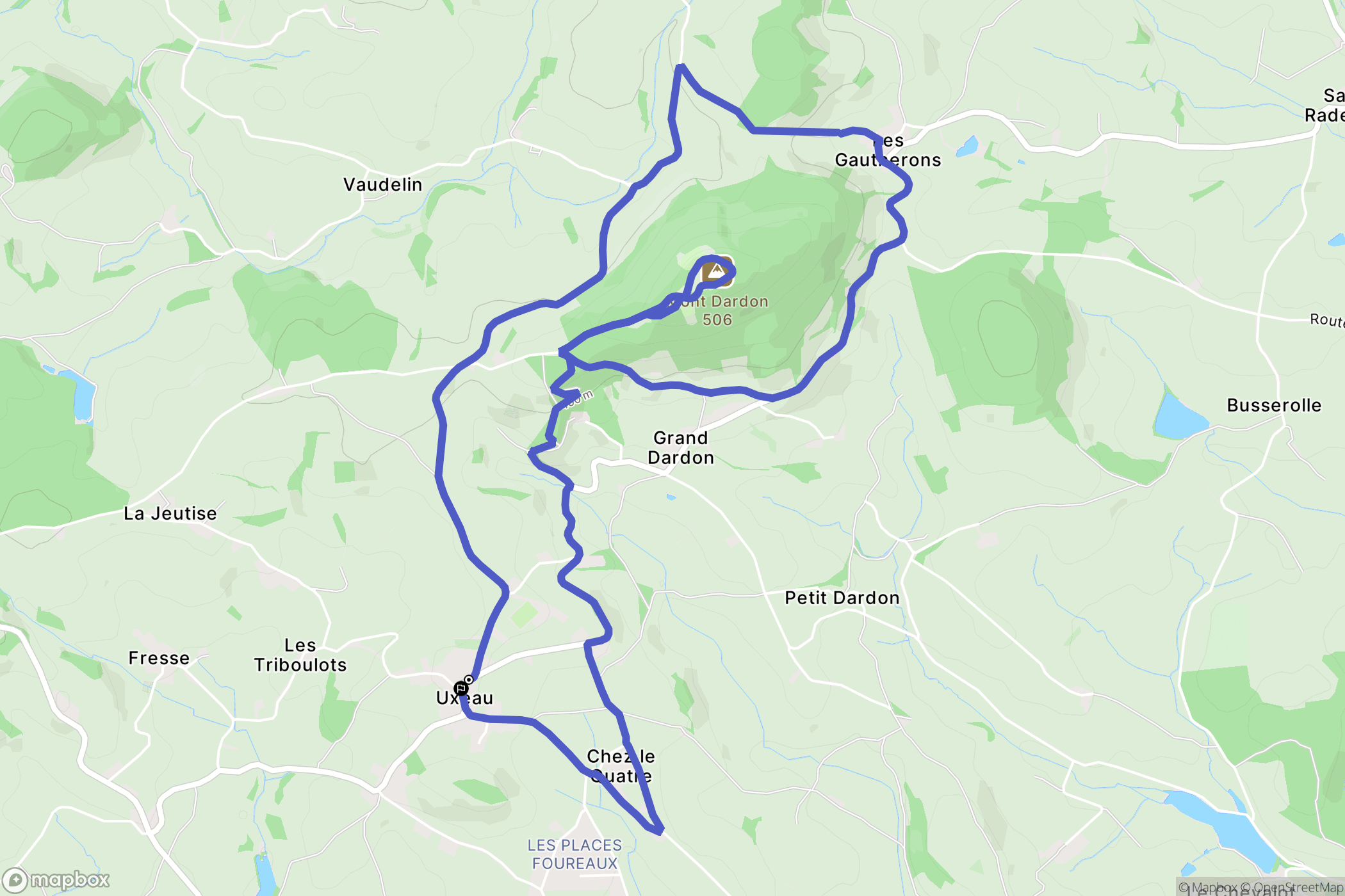 Uxeau: routekaart voor buitenactiviteiten - France