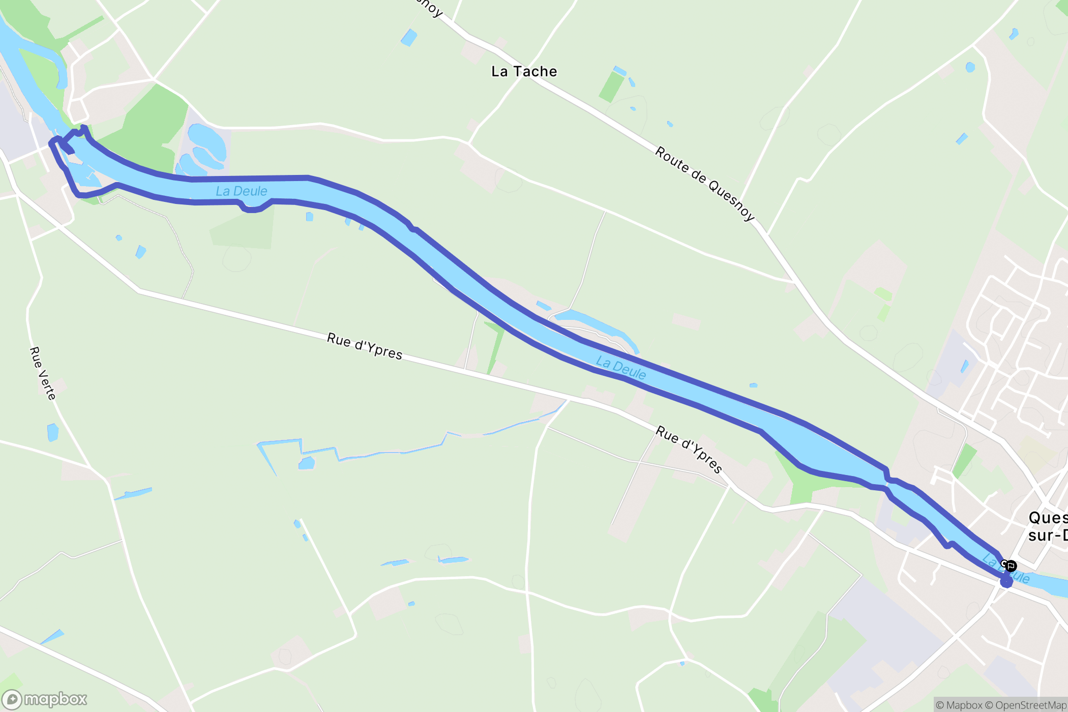 Quesnoy-sur-Deûle : carte du parcours de randonnée - France