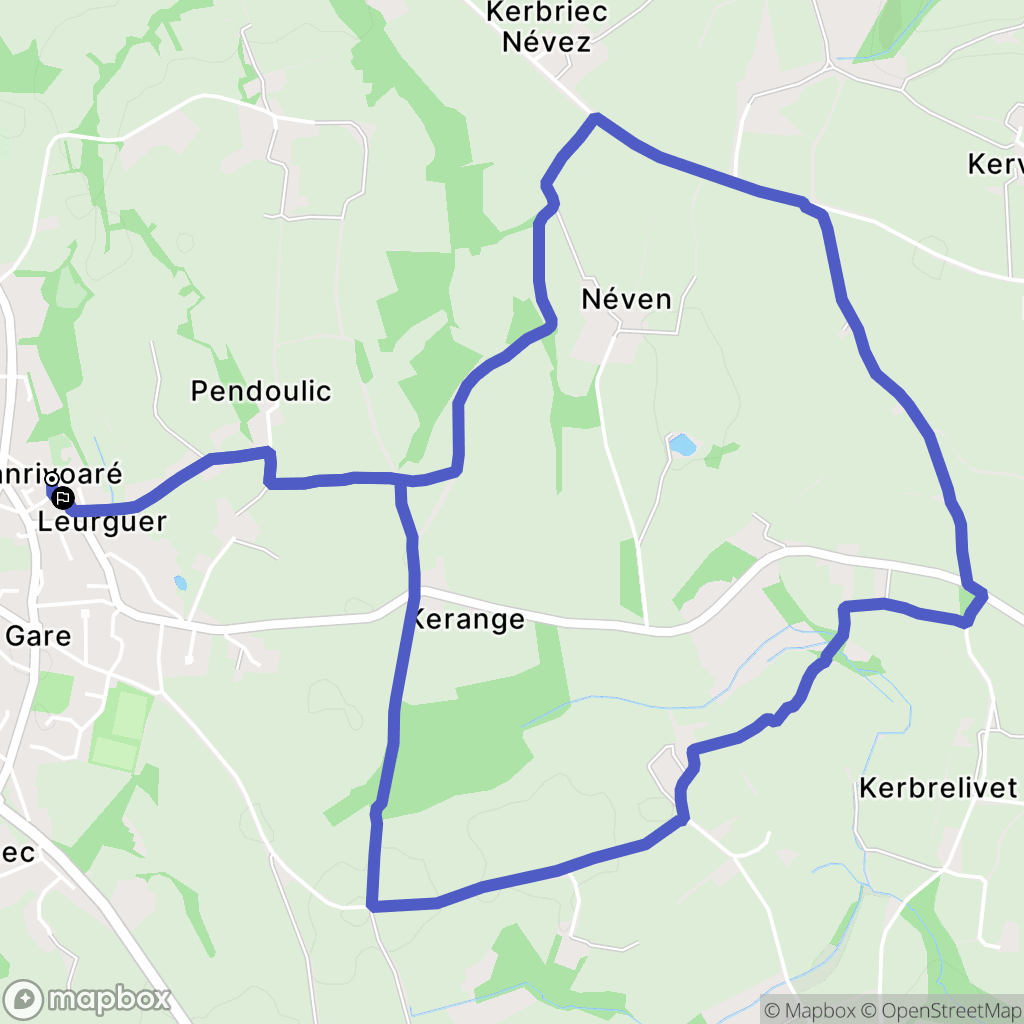 Lanrivoaré : carte du parcours de randonnée - France