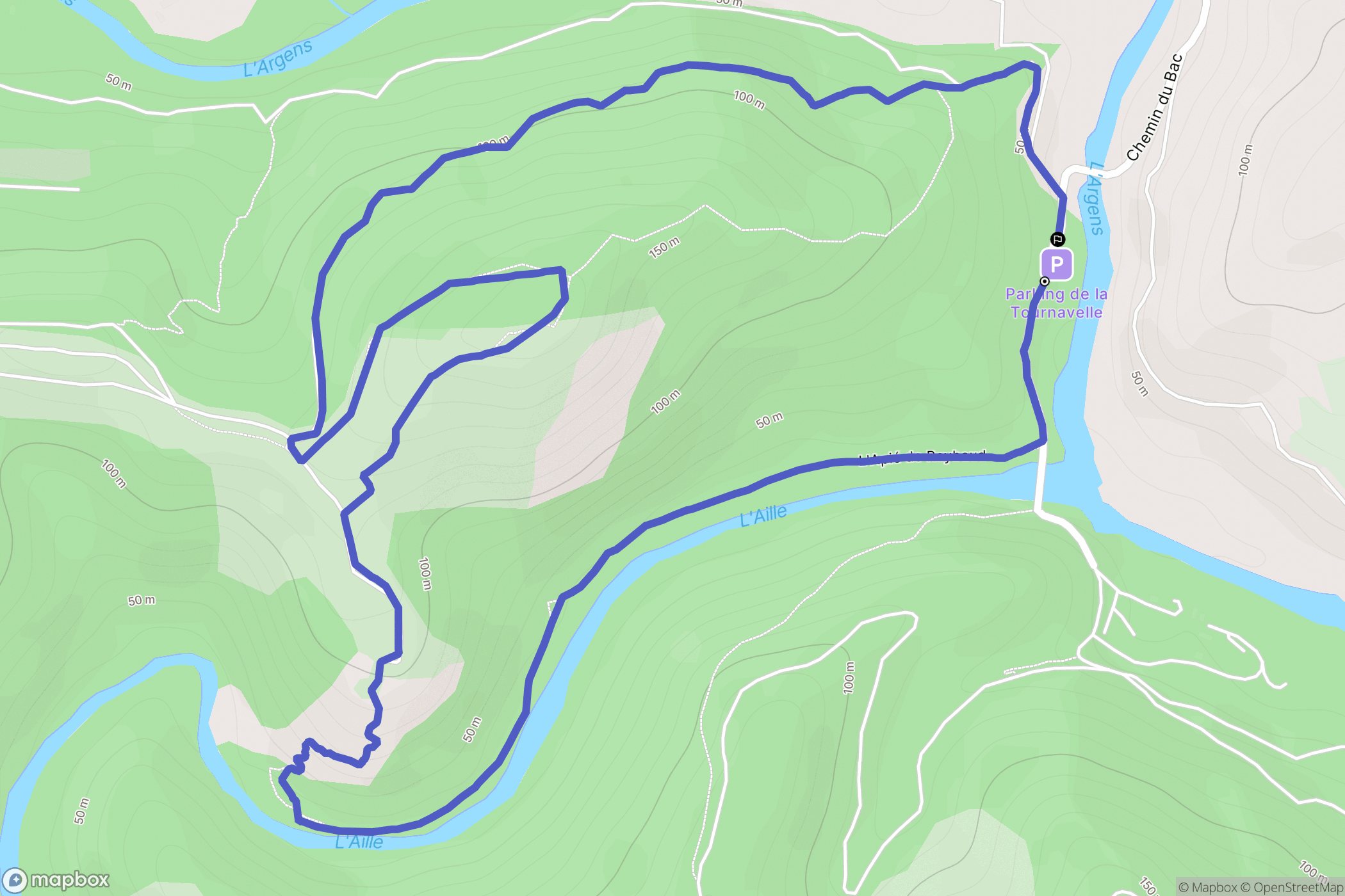 Les Arcs : carte du parcours de randonnée - France