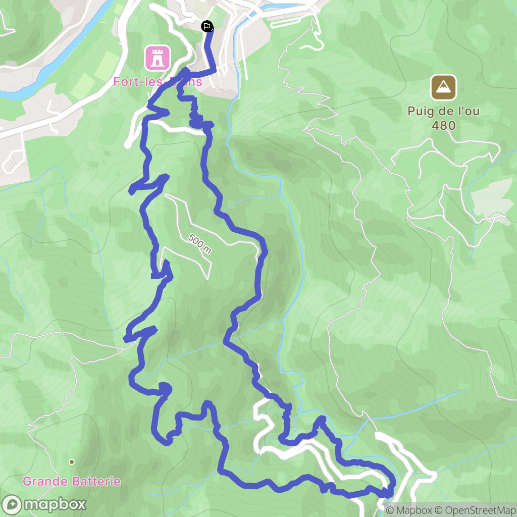 Amélie-les-Bains-Palalda : carte du parcours de randonnée - France