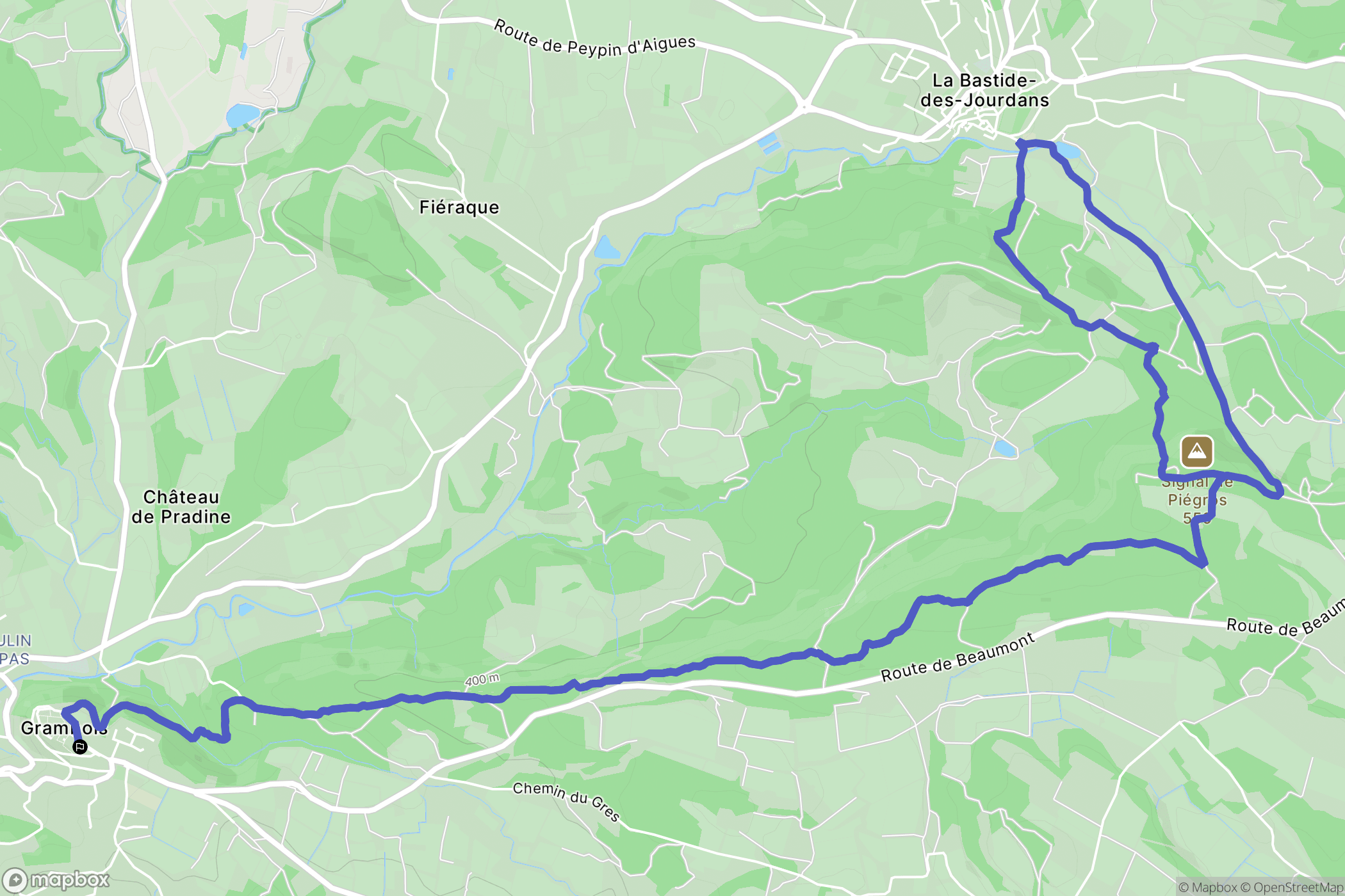Grambois : carte du parcours de randonnée - France