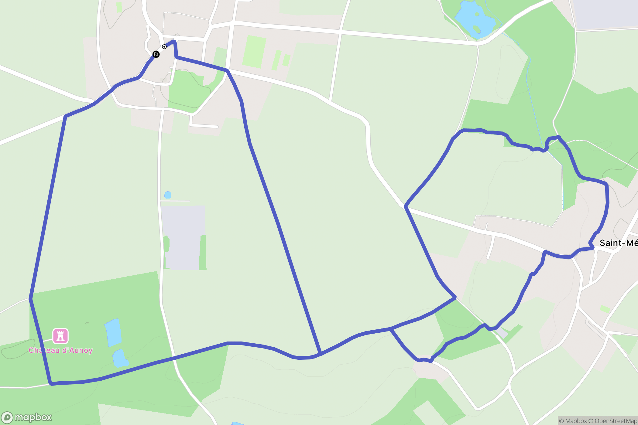 Champeaux : carte du parcours de randonnée - France