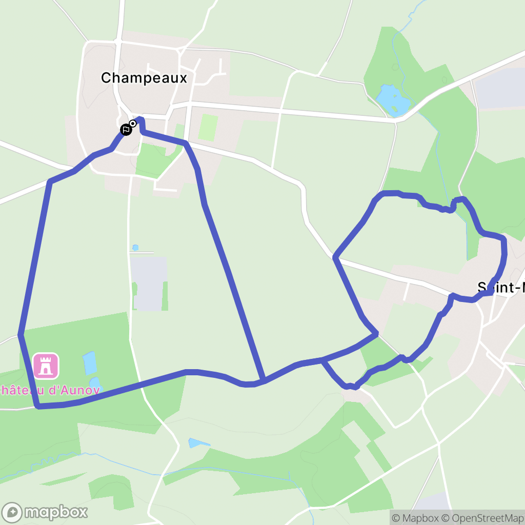 Champeaux : carte du parcours de randonnée - France