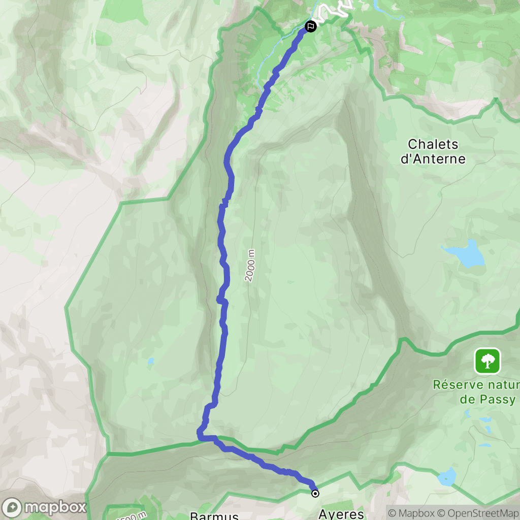 Passy : carte du parcours de randonnée - France