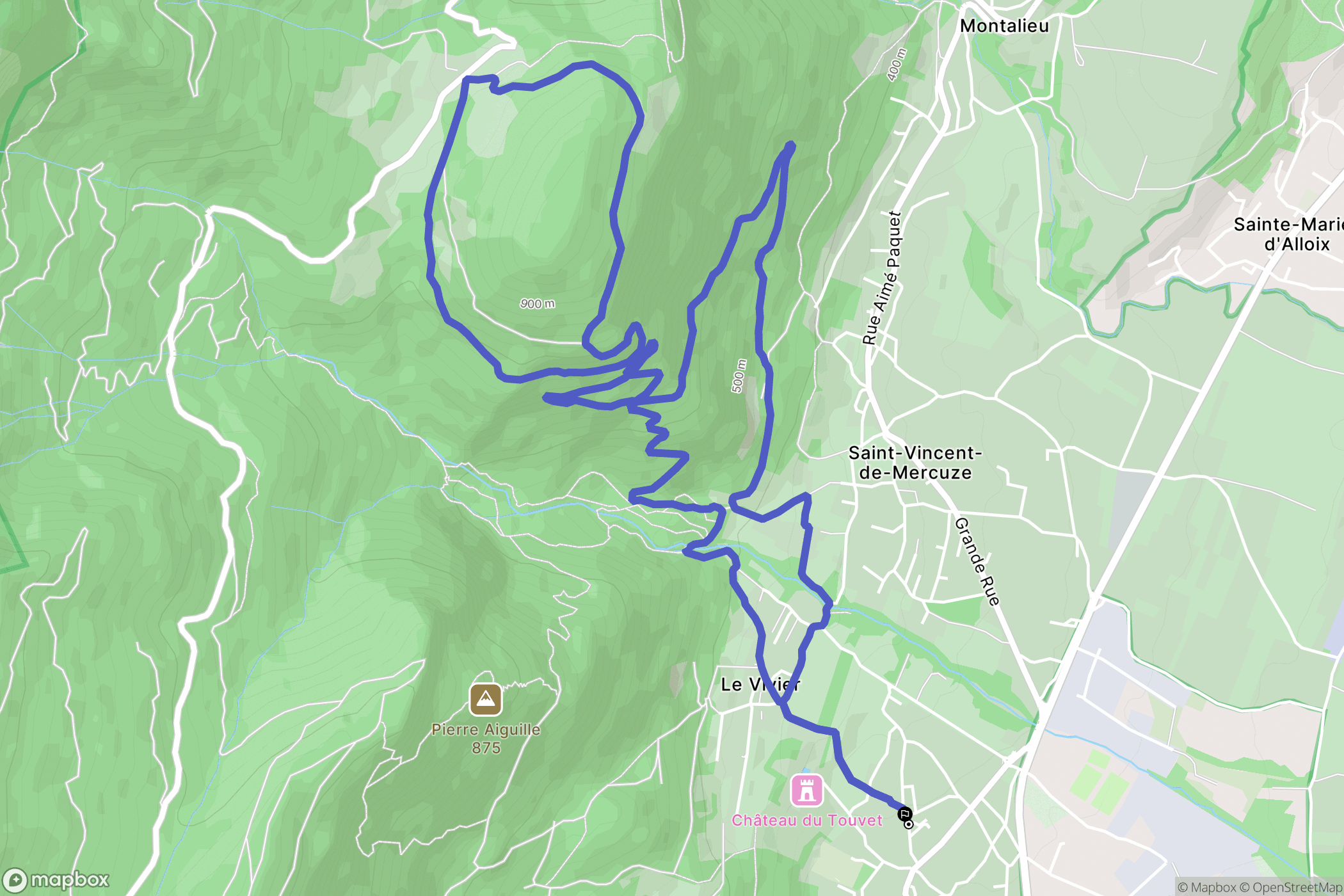 Le Touvet : carte du parcours de randonnée - France