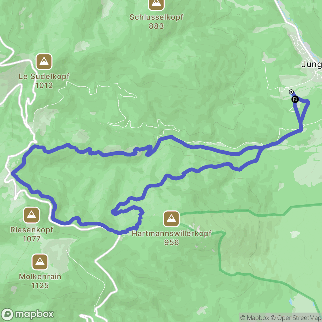 Jungholtz : carte du parcours de randonnée - France