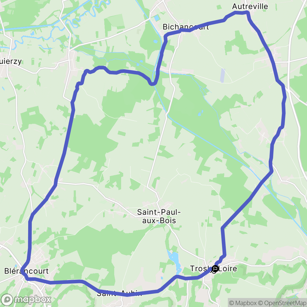 Trosly-Loire : carte du parcours de randonnée - France