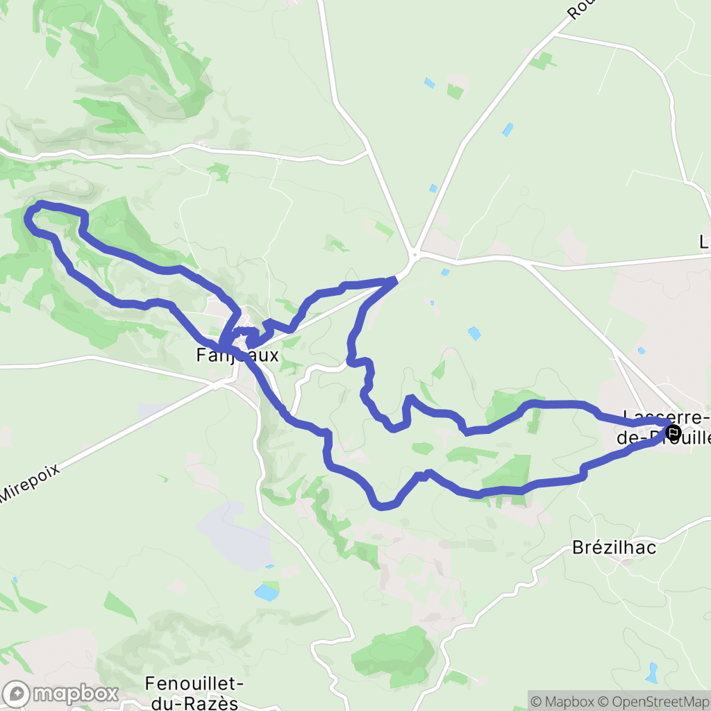 Lasserre-de-Prouille : carte du parcours de randonnée - France