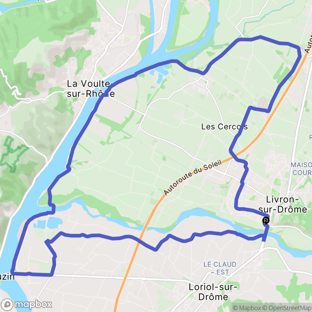 Livron-sur-Drôme : carte du parcours de randonnée - France