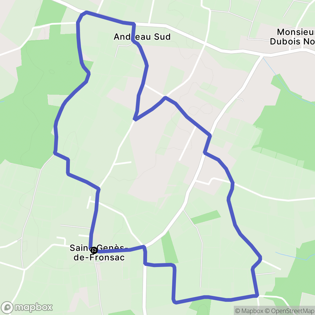 Saint-Gènes-de-Fronsac : carte du parcours de randonnée - France