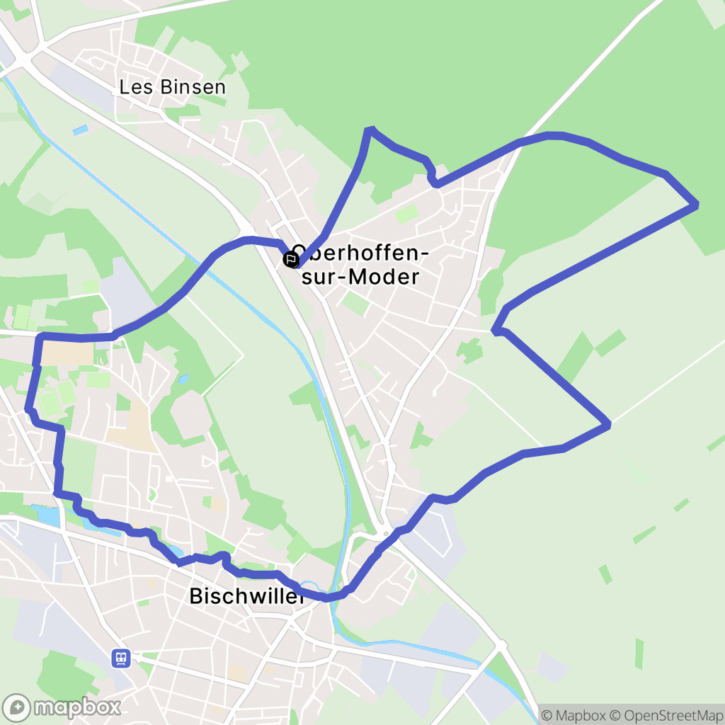 Oberhoffen : carte du parcours de randonnée - France