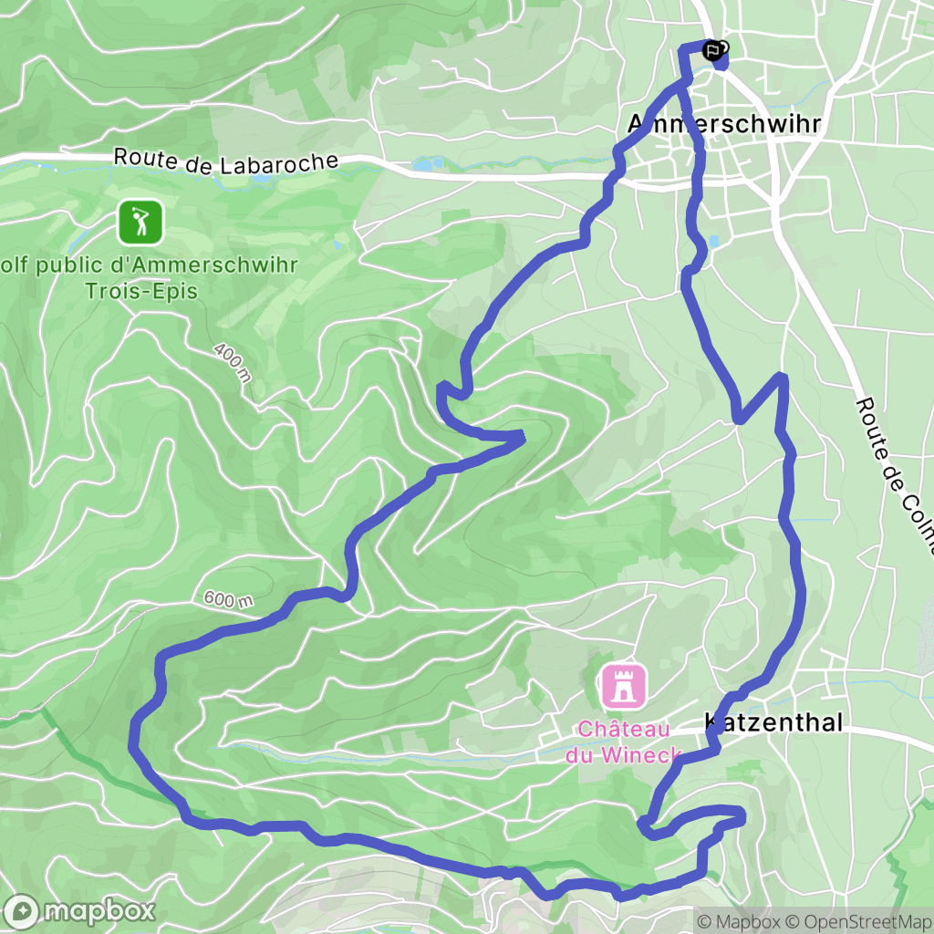 Ammerschwihr : carte du parcours de randonnée - France