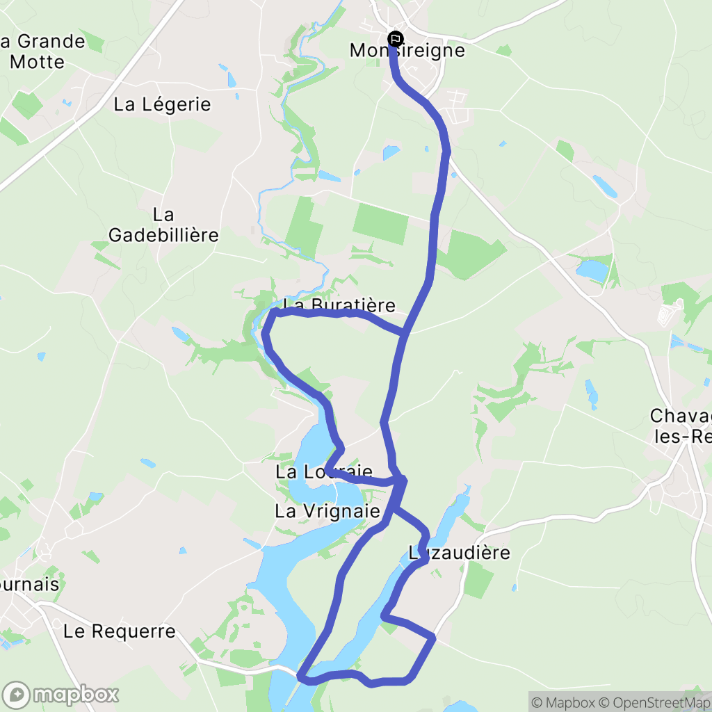 Monsireigne : carte du parcours de randonnée - France