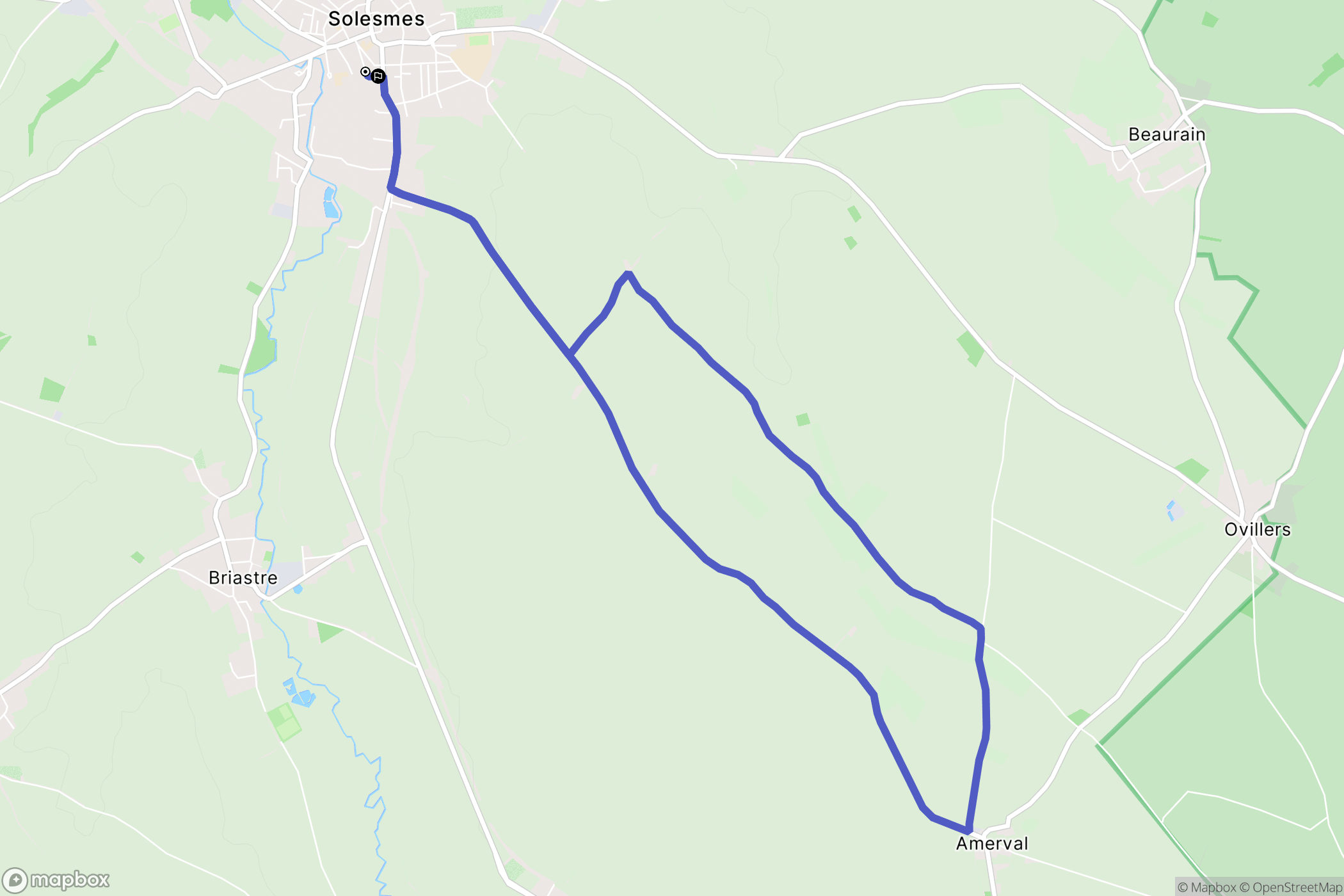 Solesmes : carte du parcours de randonnée - France