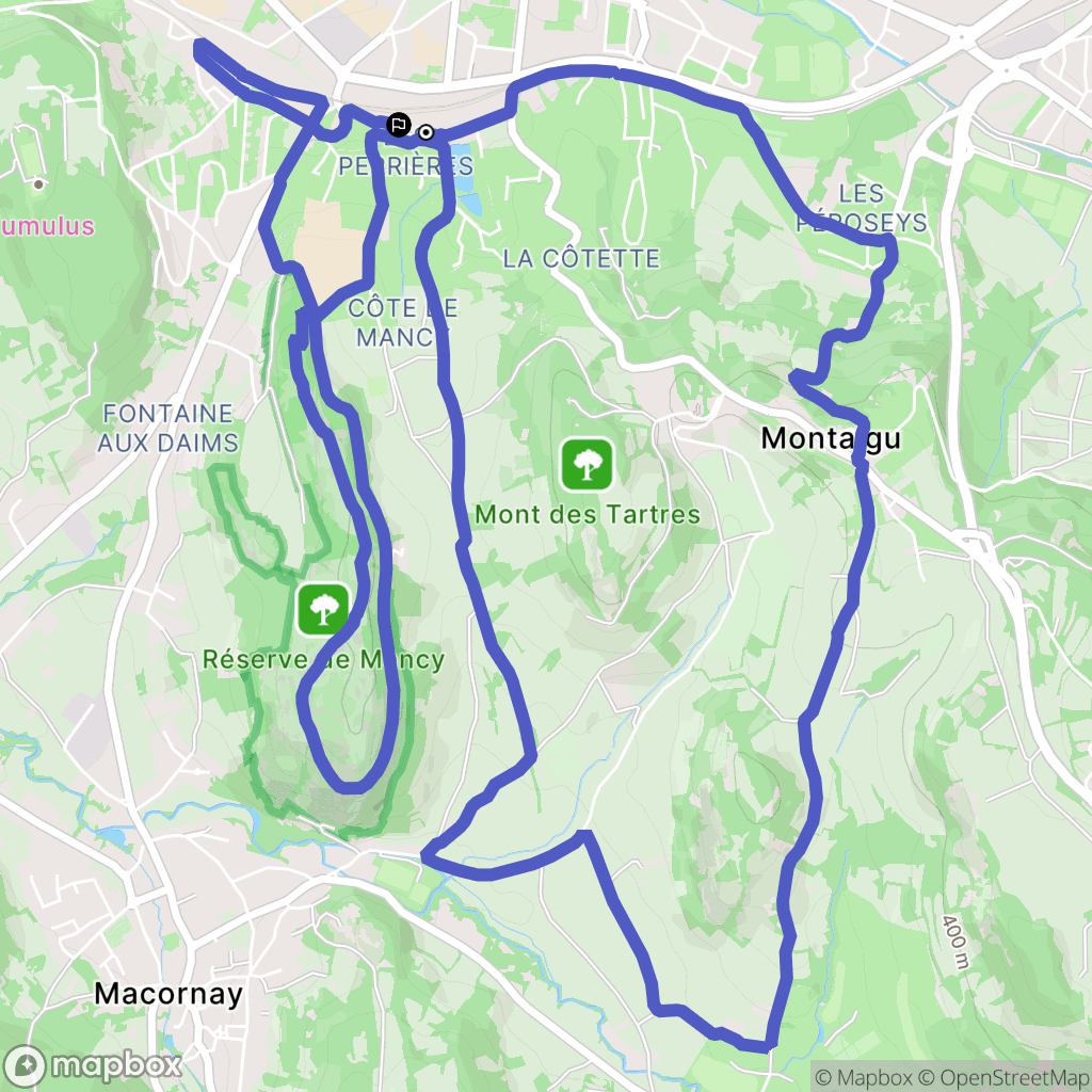 Lons-le-Saunier : carte du parcours de randonnée - France