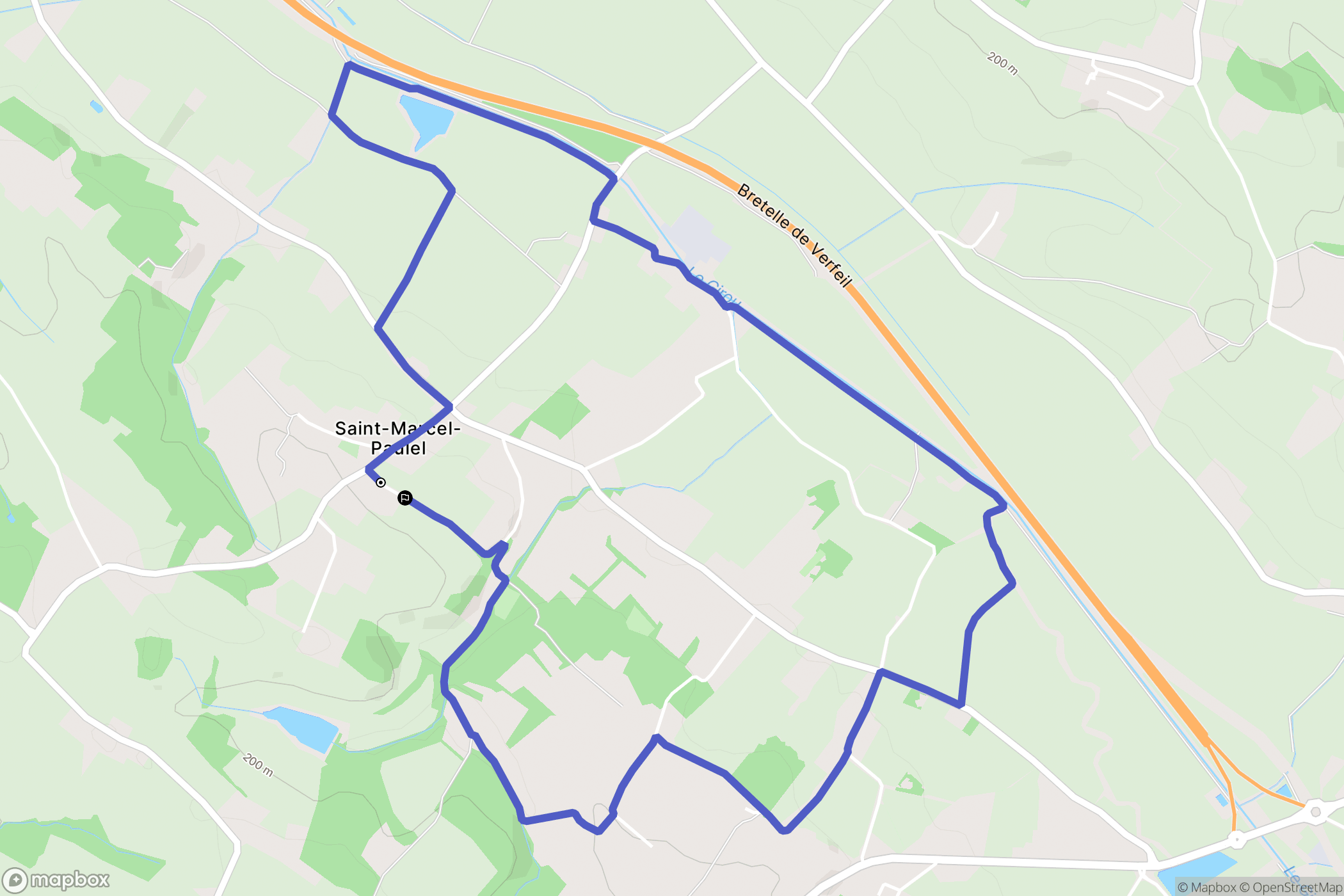Saint-Marcel-Paulel : carte du parcours de randonnée - France
