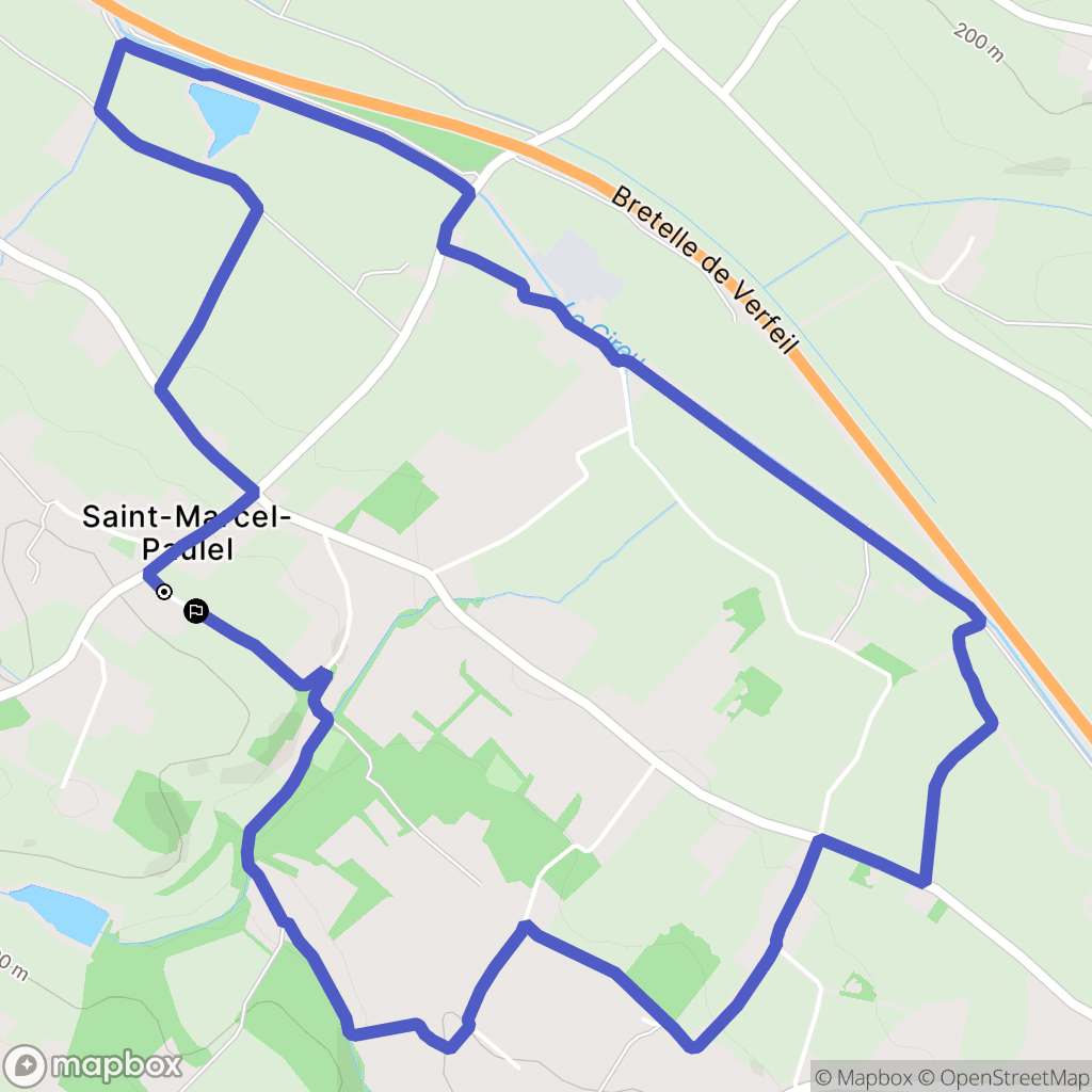 Saint-Marcel-Paulel : carte du parcours de randonnée - France