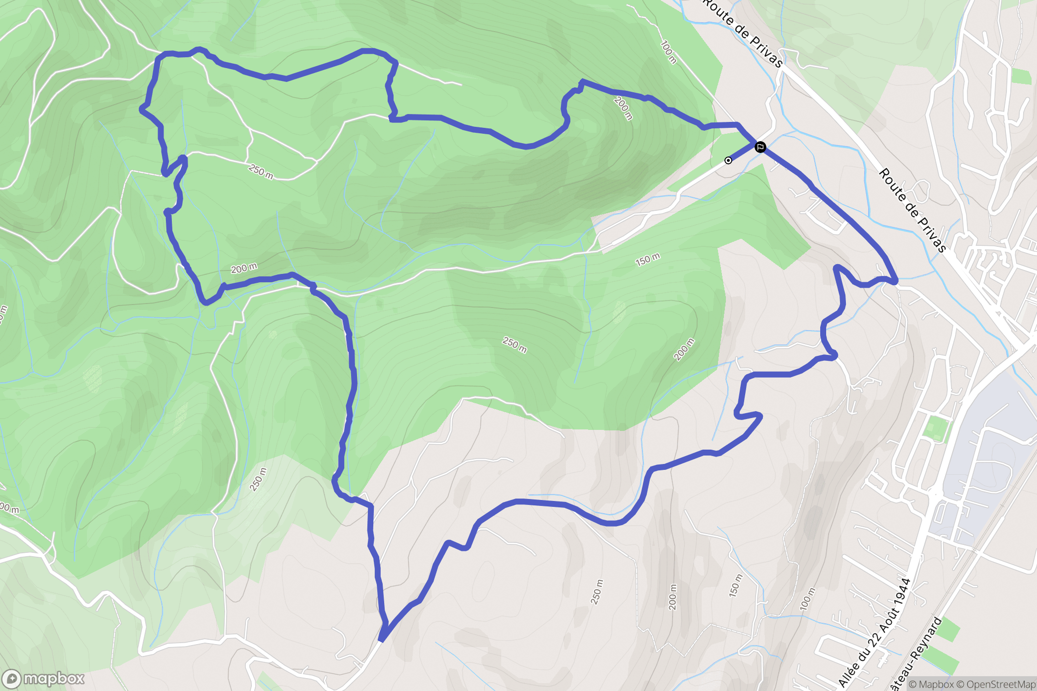 Rochemaure : carte du parcours de randonnée - France