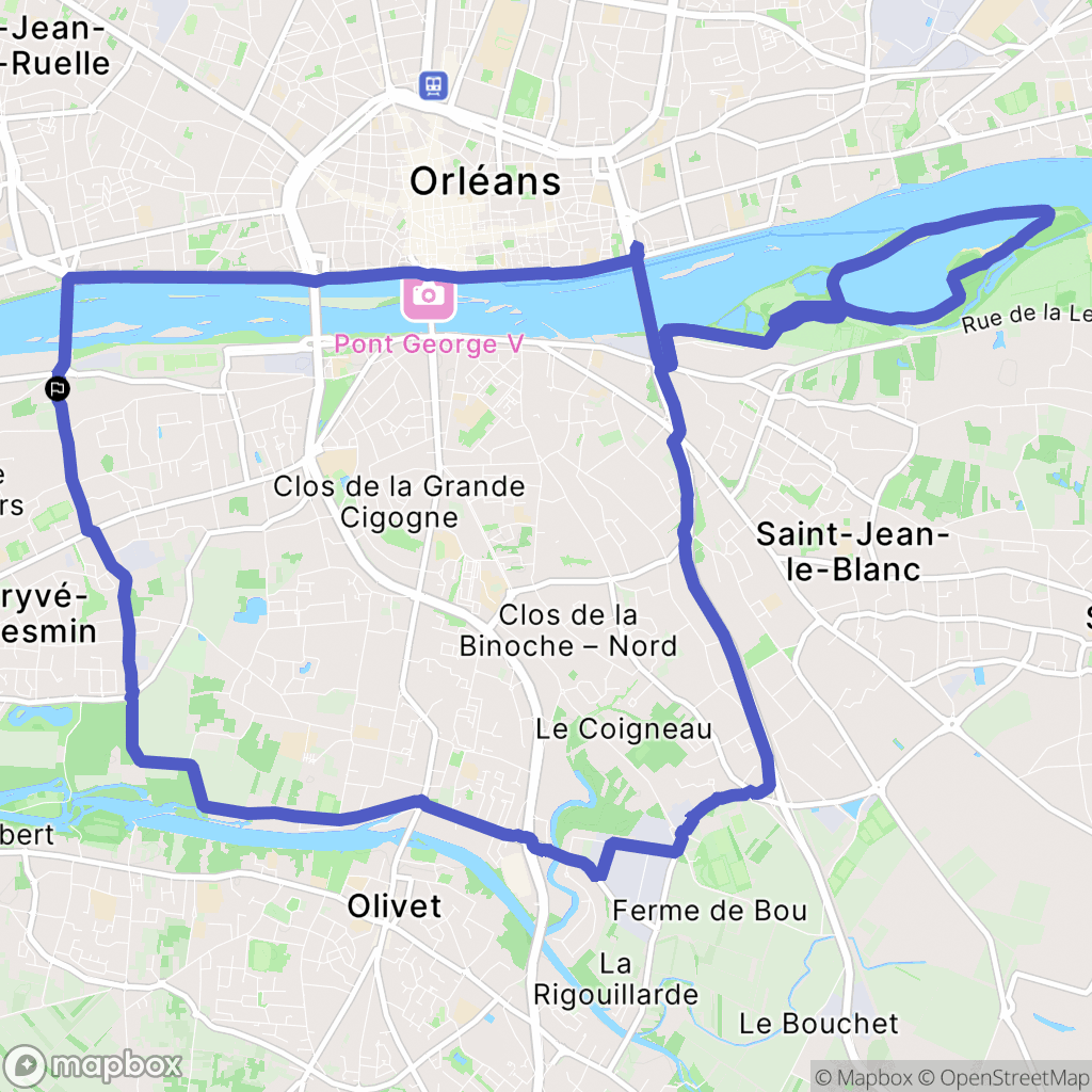 Saint Privé Saint Mesmin : carte du parcours de randonnée - France